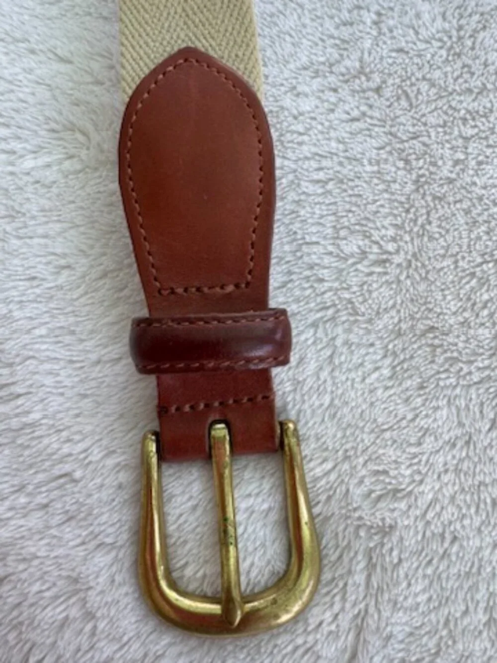 Coach Men's Belt Canvas Leather Brass Vintage Size 40
